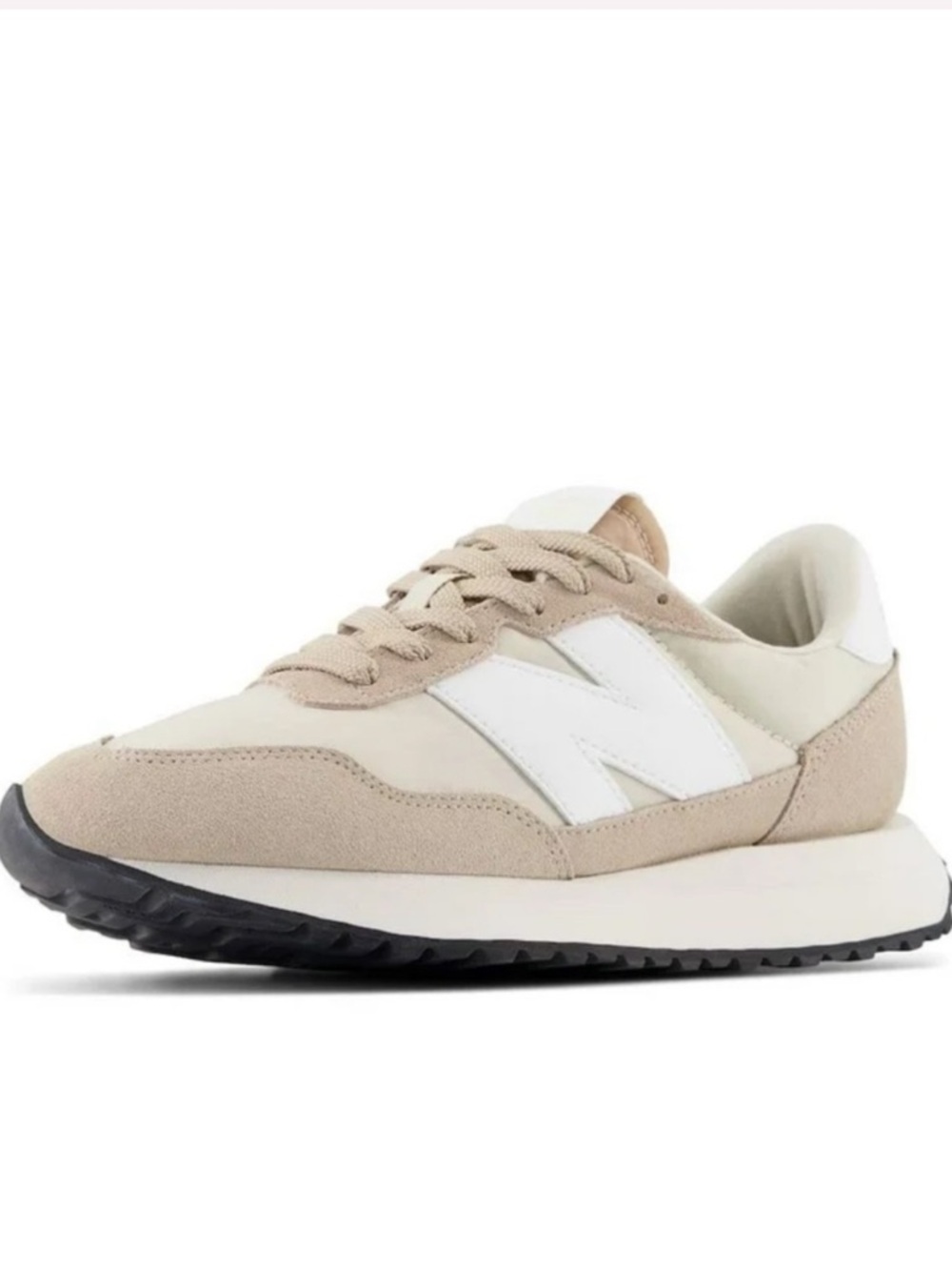 MAKE AN OFFER - NEW BALANCE  237 Suede Nylon Low-Top Sneaker Beige White Tan